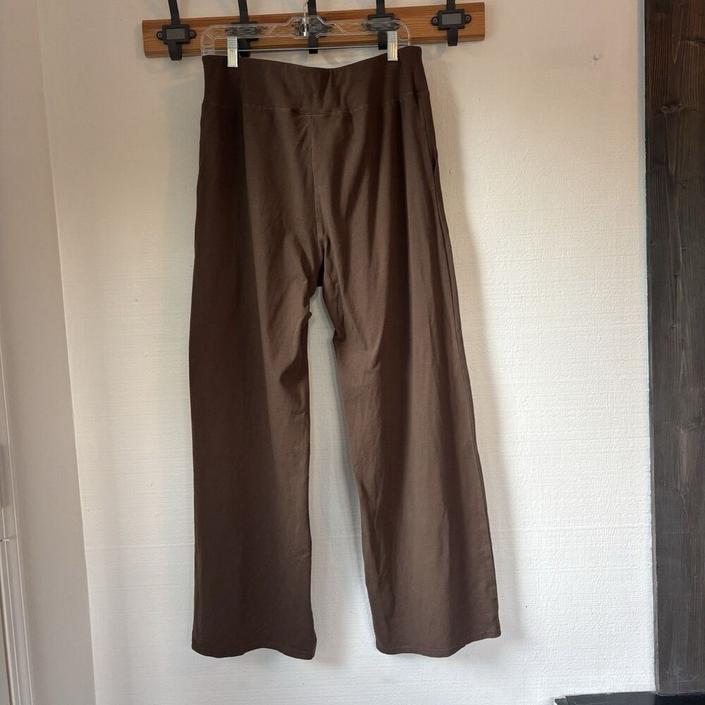 PACT Organic Cotton Wide Leg Lounge Pants XL / Brown Knit / High Rise / Comfort - Picture 3 of 9
